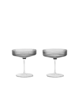 Ripple Champagne Saucers - Set of 2 - Smoked