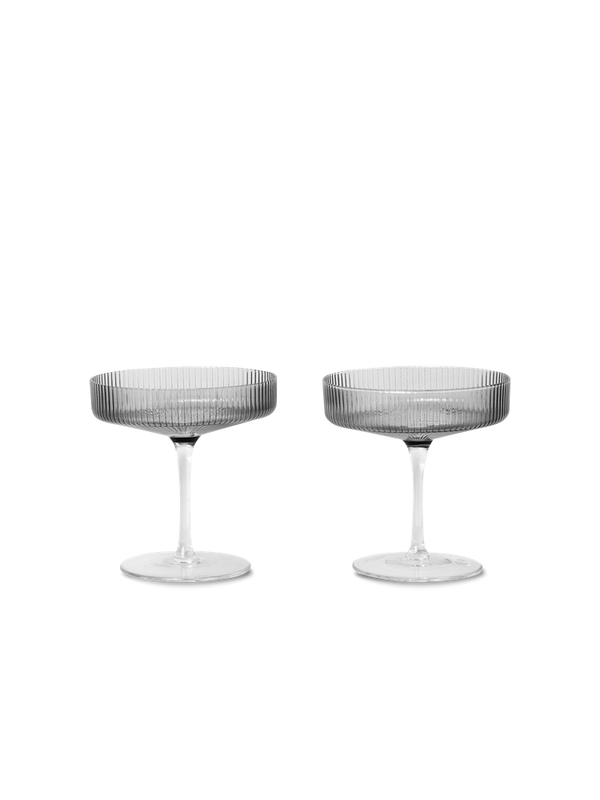 Ripple Champagne Saucers - Set of 2 - Smoked