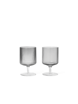 Ripple Wine Glasses - Set of 2 - Smoked Grey