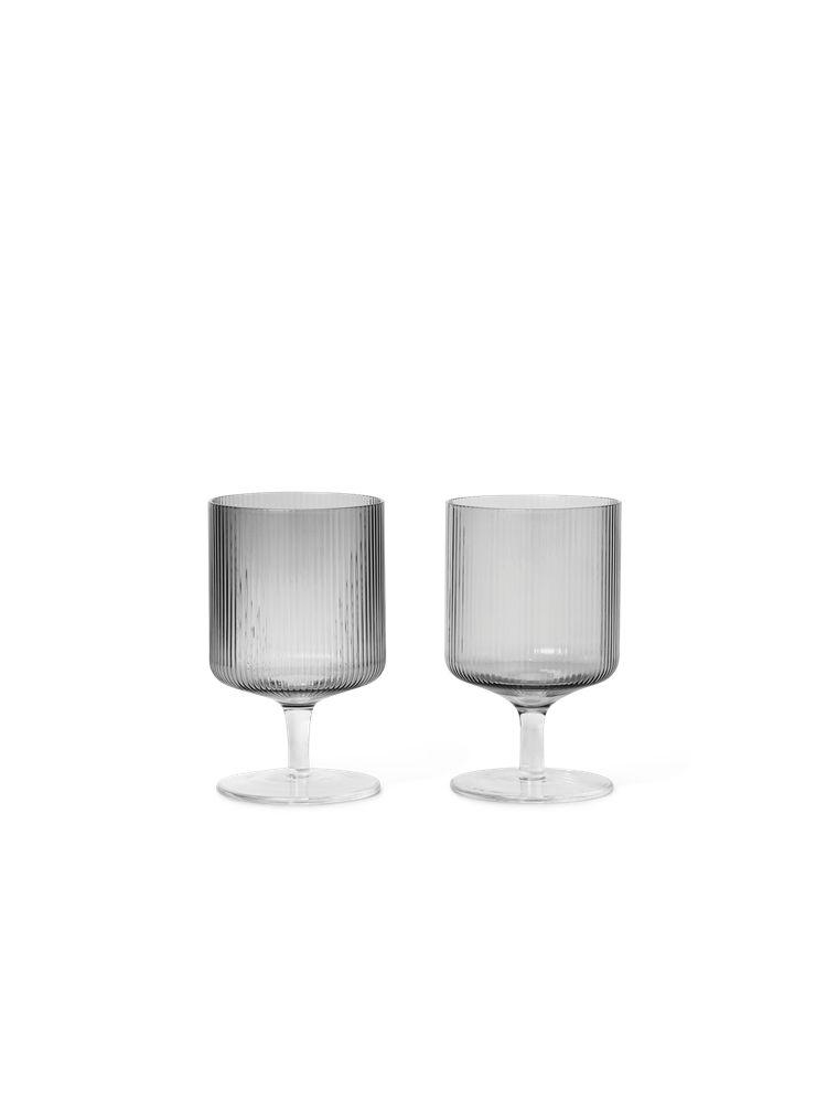 Ripple Wine Glasses - Set of 2 - Smoked Grey