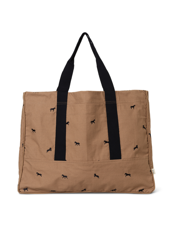 Horse Embr. Weekend Bag - Tan