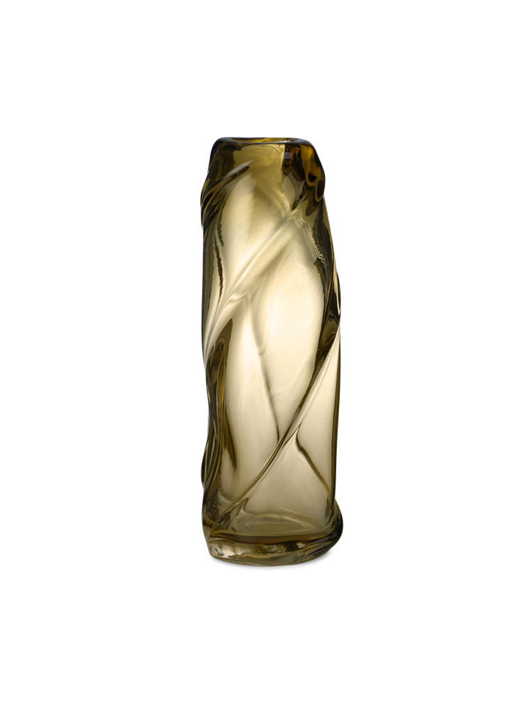 Water Swirl Vase - Tall - Light Yellow