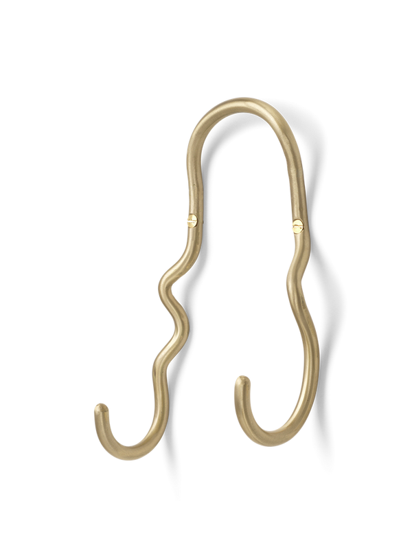 Curvature Double Hook - Brass