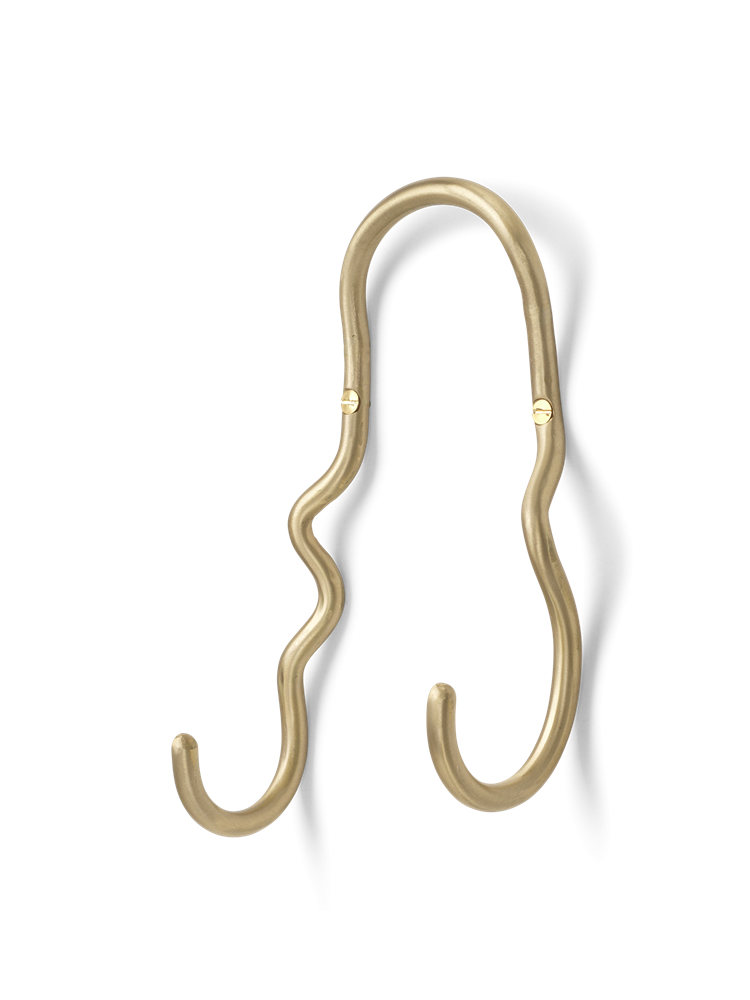 Curvature Double Hook - Brass