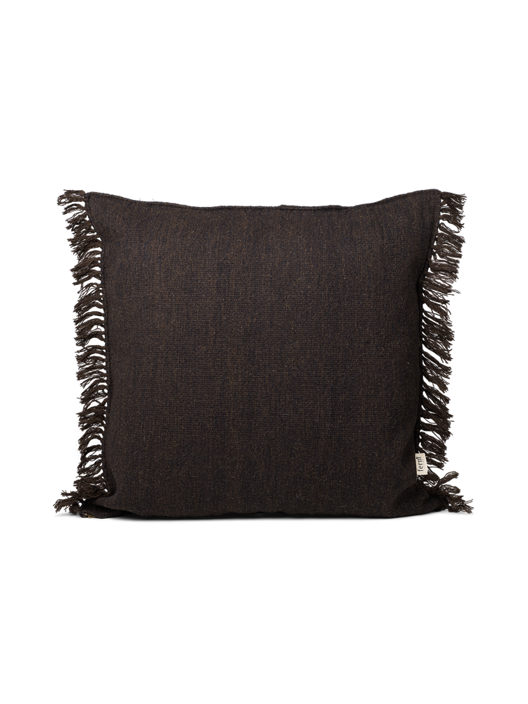 Kelim Fringe Cushion - L - Dark Melange