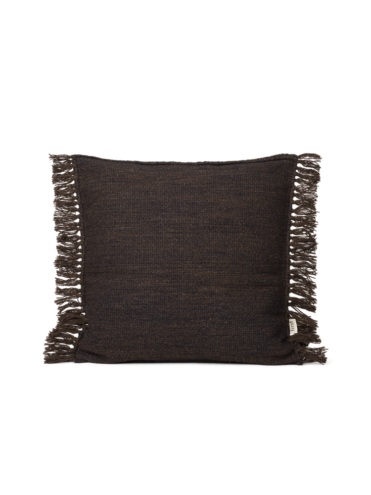 Kelim Fringe Cushion - S - Dark Melange