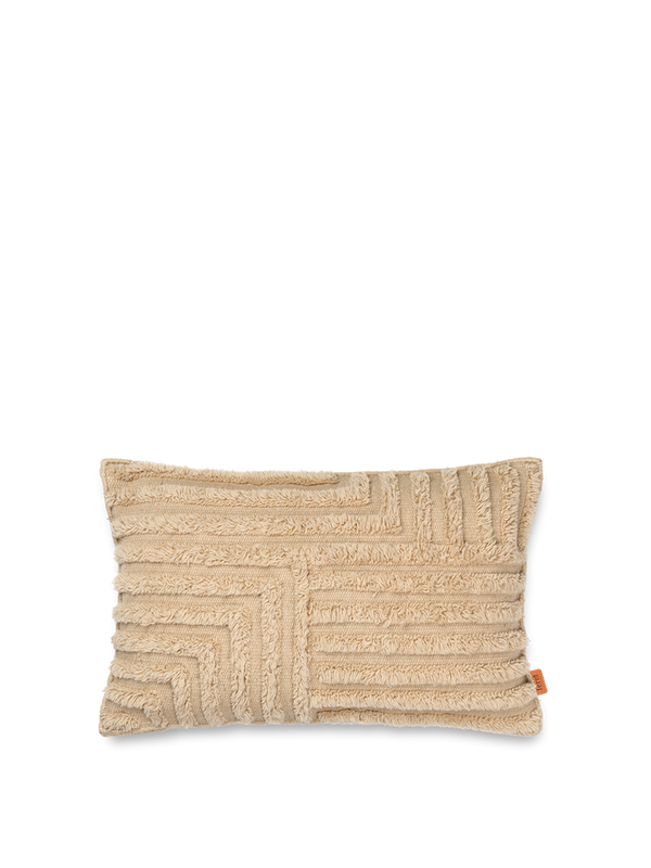 Crease Wool Cushion Rect. - Light Sand