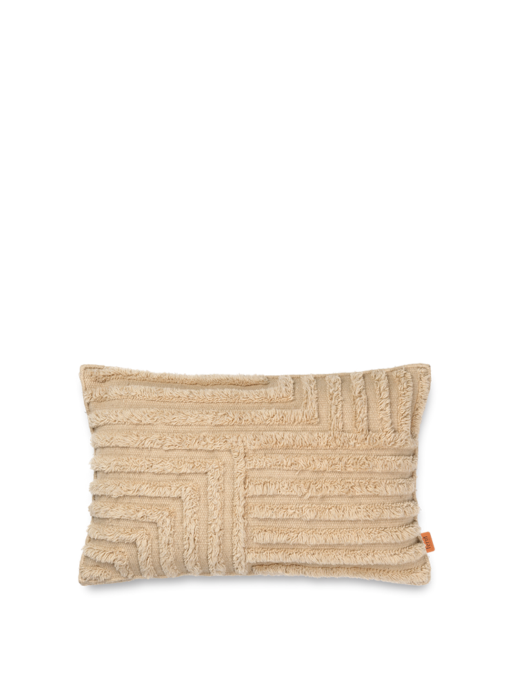 Crease Wool Cushion Rect. - Light Sand