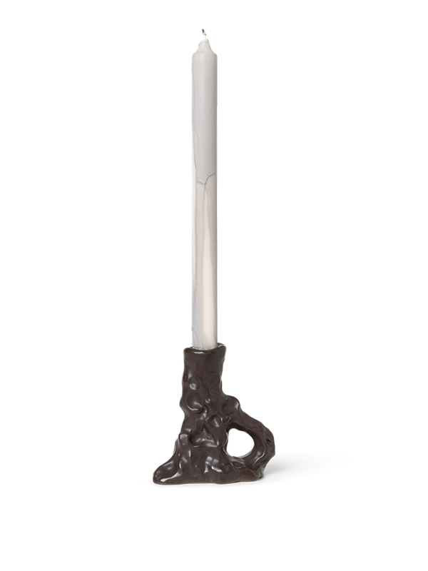 Dito Candle Holder - Single - Dark Brown