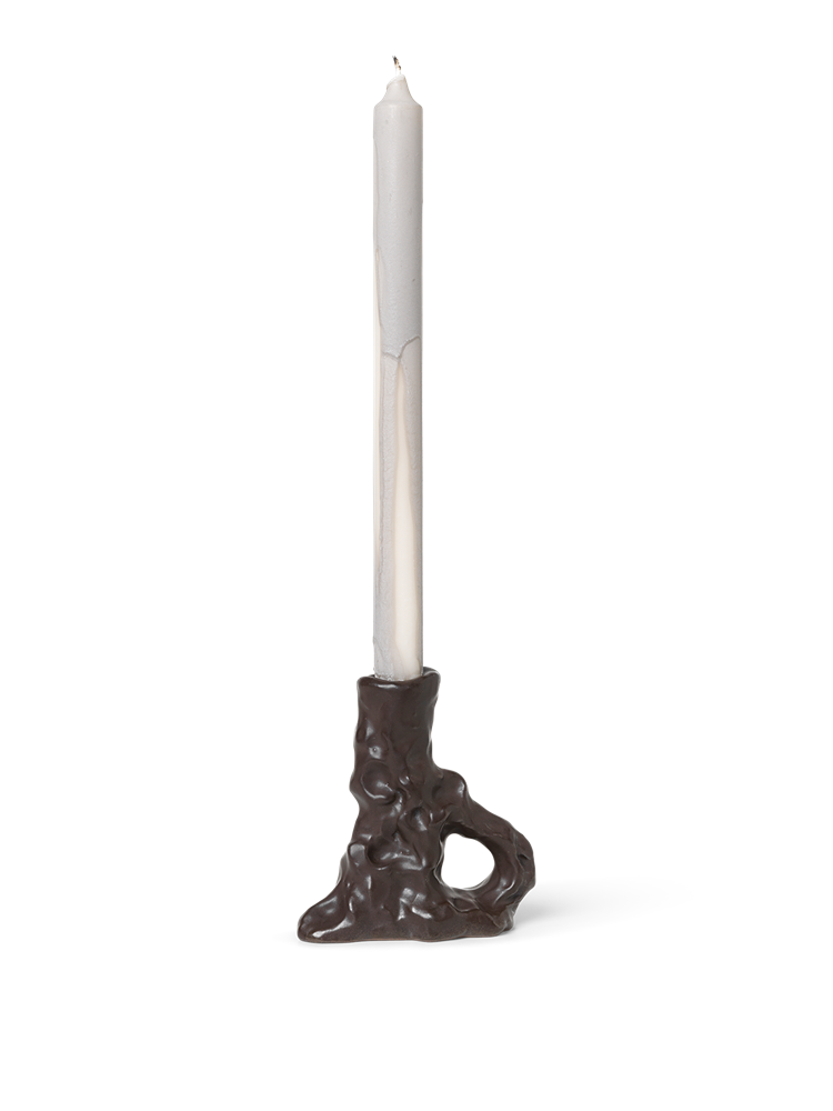 Dito Candle Holder - Single - Dark Brown