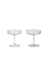 Ripple Champagne Saucers - Set of 2 - Clear