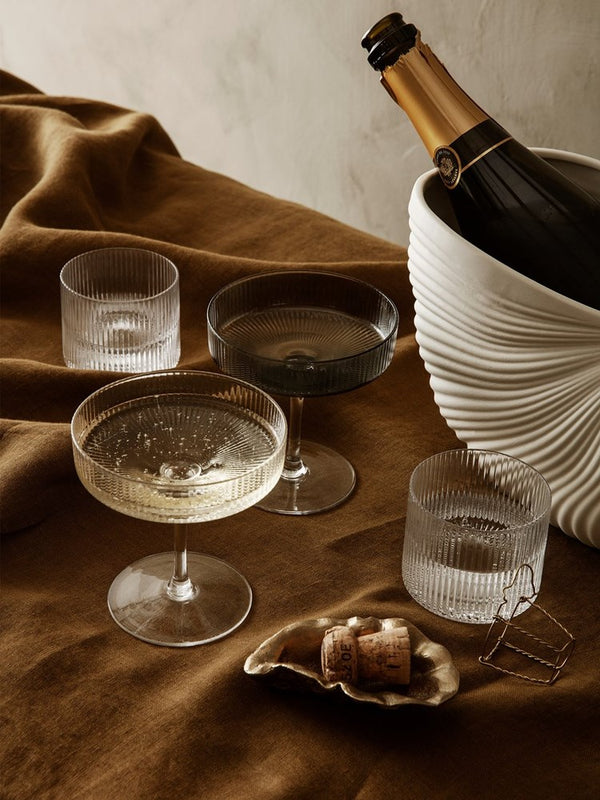 Ripple Champagne Saucers - Set of 2 - Clear