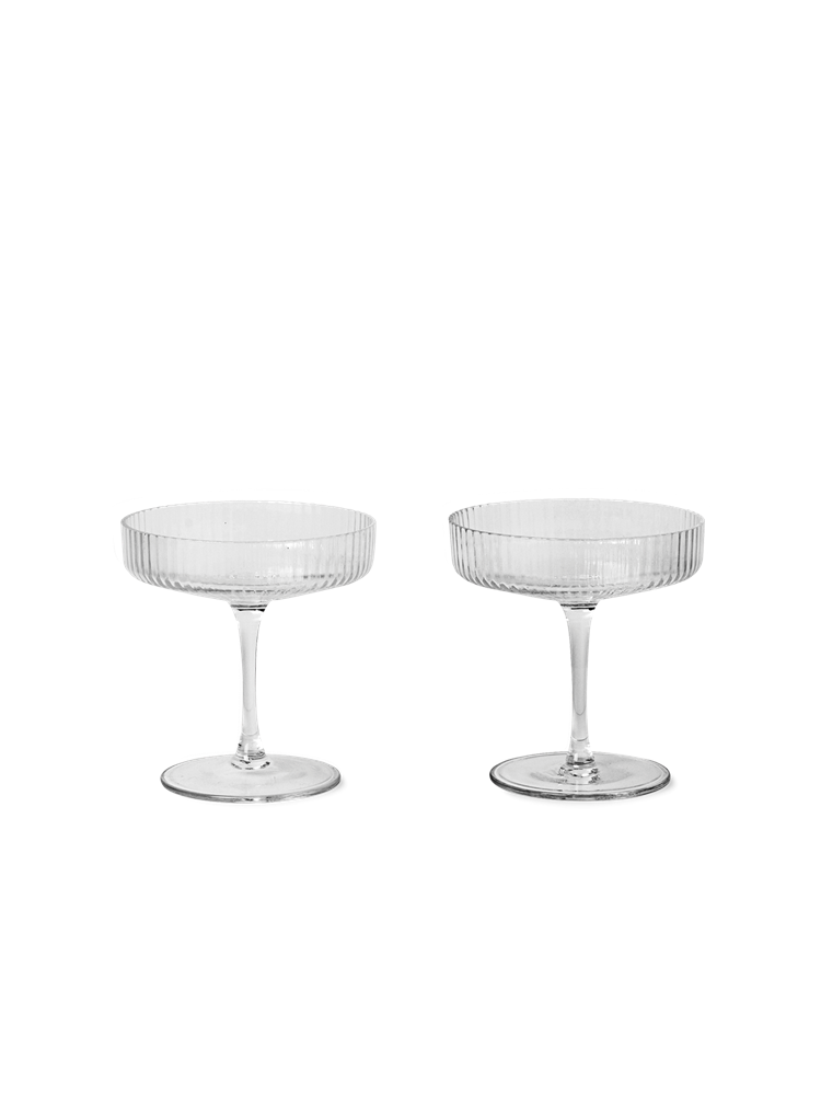 Ripple Champagne Saucers - Set of 2 - Clear