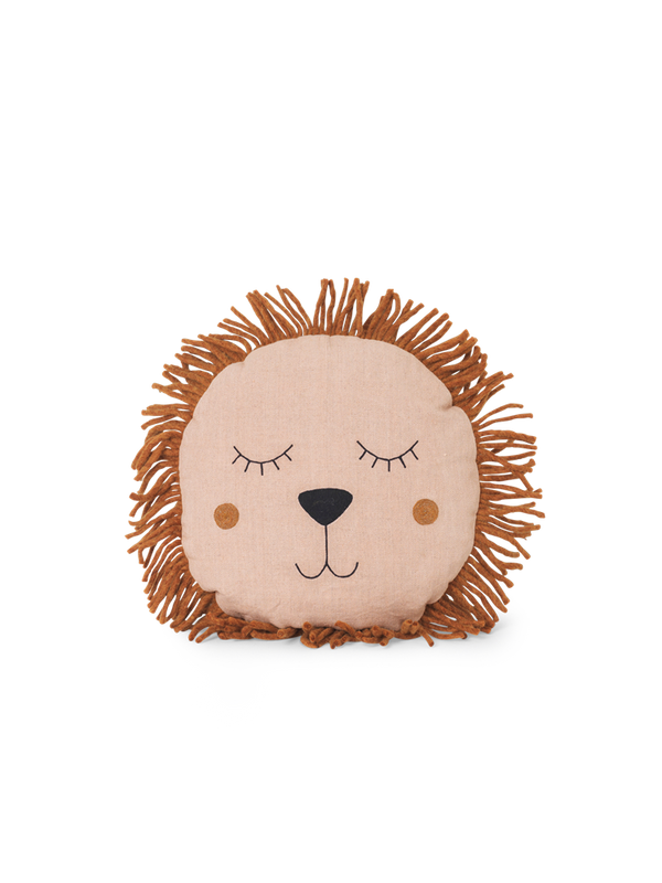 Safari Cushion - Lion - Dusty Rose